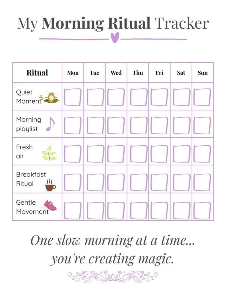 Simple Morning Rituals for a Peaceful Start 2 My Morning Ritual Tracker