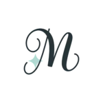 Letter M with mint star - signature