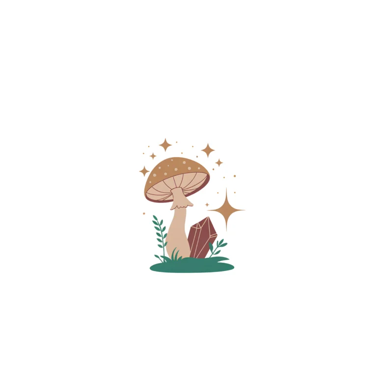 Minimalist mushroom, part of a cute and magical woodland-themed art set.